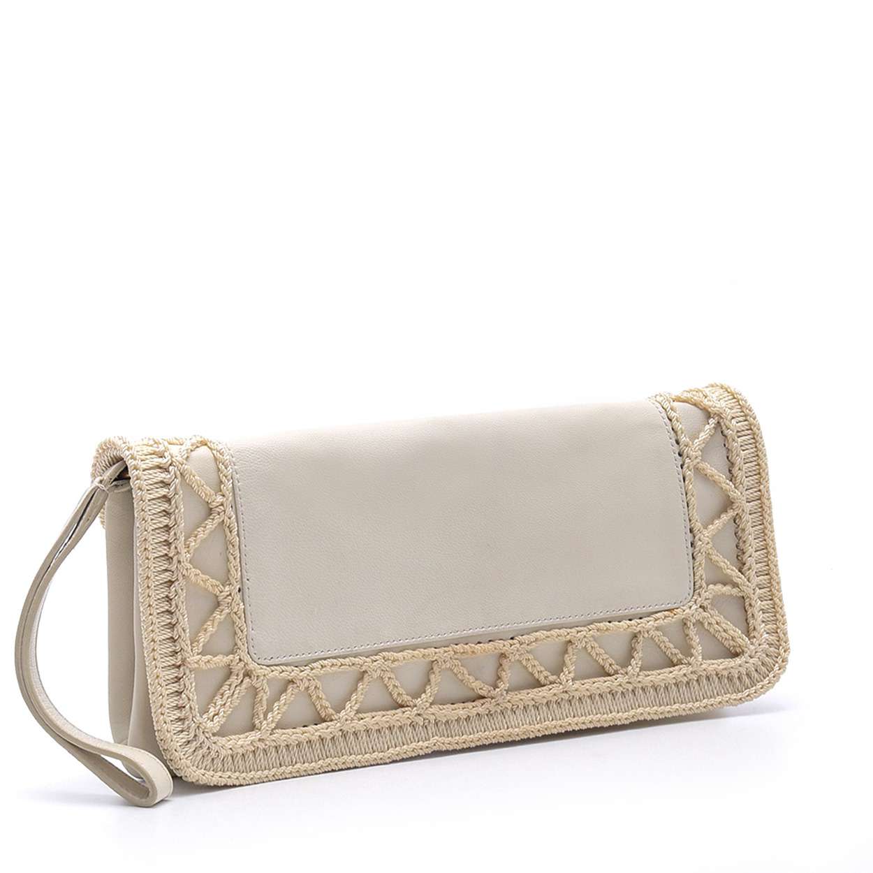 Yves Saint Laurent - White Leather Clutch 